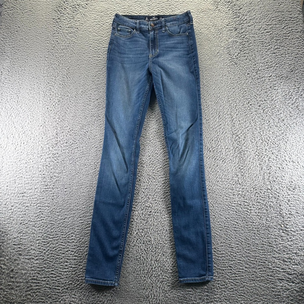 Hollister Jeans Womens 0 Blue Cotton Denim Skinny High-Rise Workwear Stretch